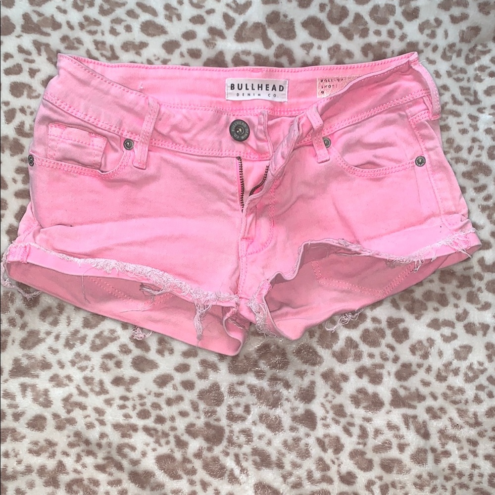 Bullhead Vibrant Pink Cutoff Shorts